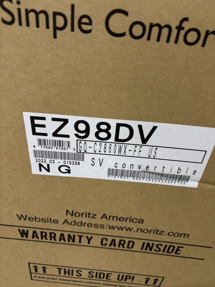 Brand New Noritz EZ98DVNG EZ Series Whole Home Tankless Water Heater - NEW