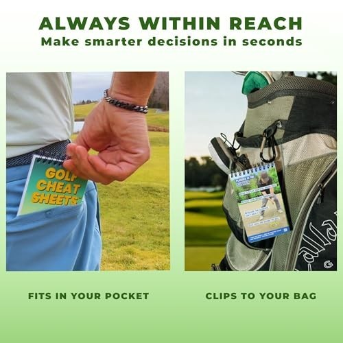 Waterproof Golf Cheat Sheets - 175+ Tips Pocket Guide for Beginners & Mid-Handic