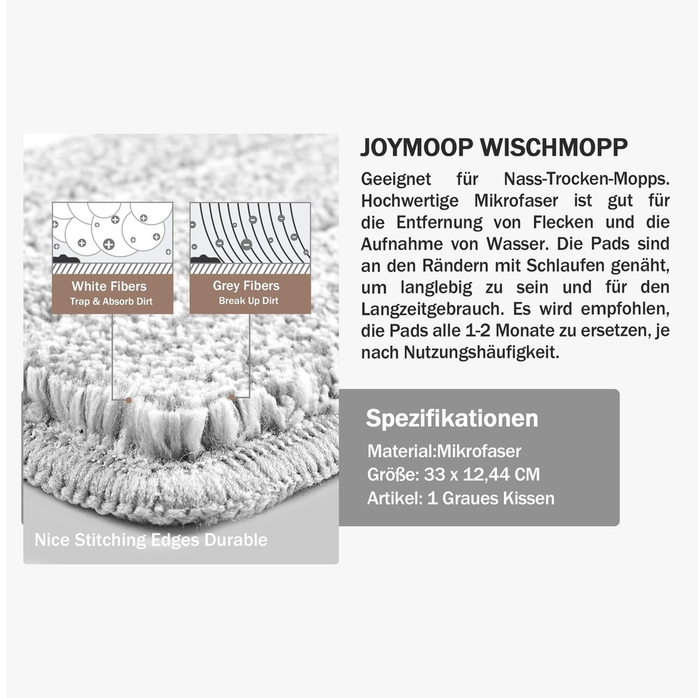 13" Mop Head with Microfiber Mop Pad Replacement, 1 Pack