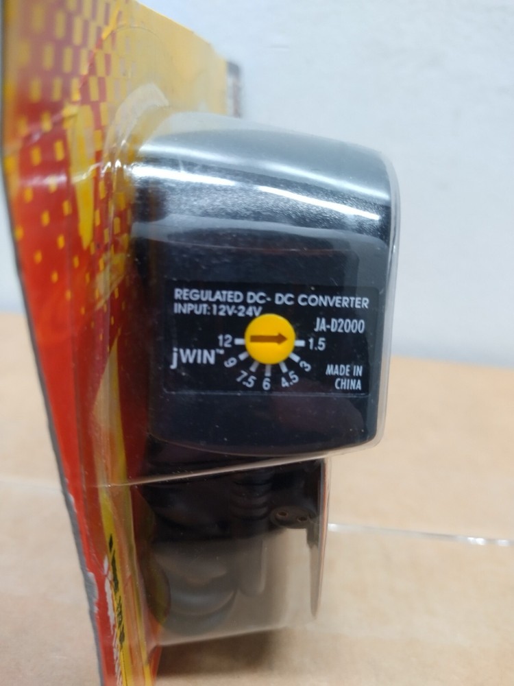JWin Regulated DC Car Converter with 6 Interchangeable Plugs & Voltage Selector