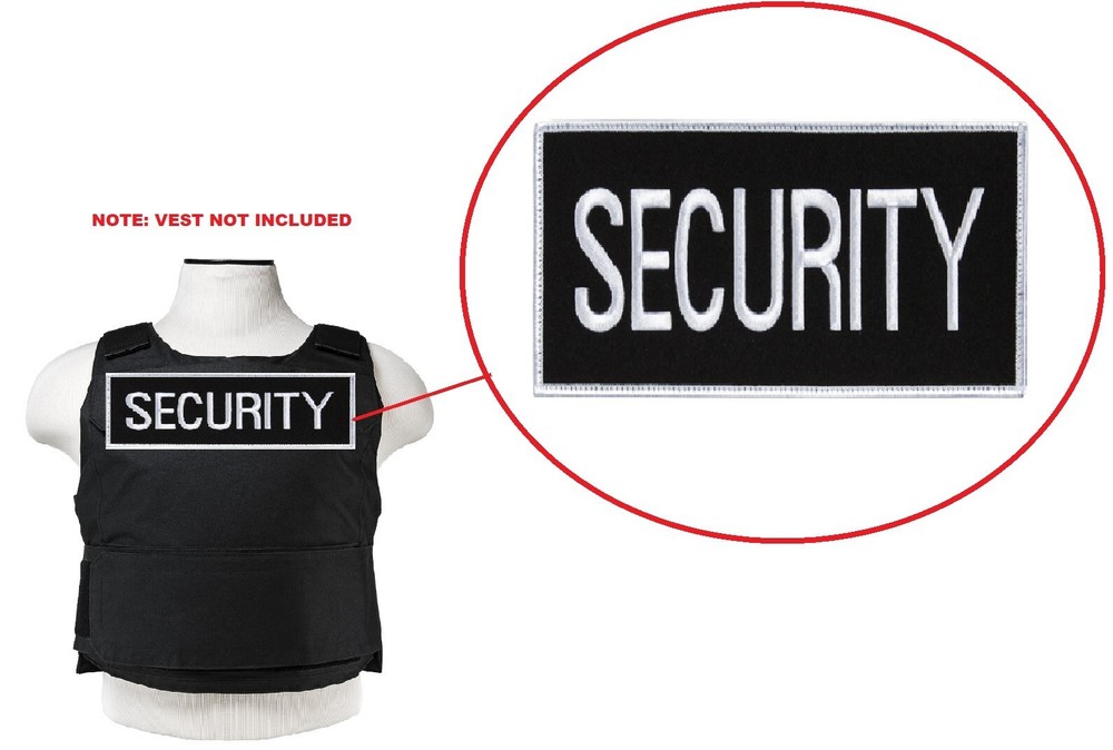 SECURITY PATCH PVC Hook and Loop Patch 4" x 9" for Tactical Vest- Black
