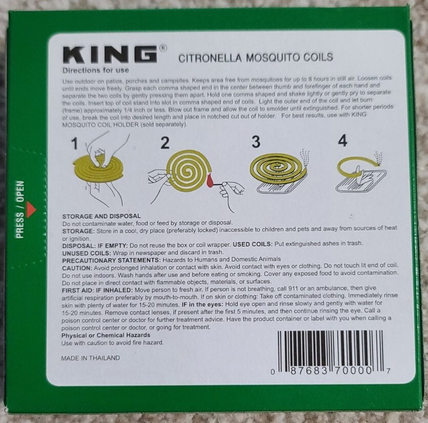 King Citronella Coils 10-pack *Free shipping*
