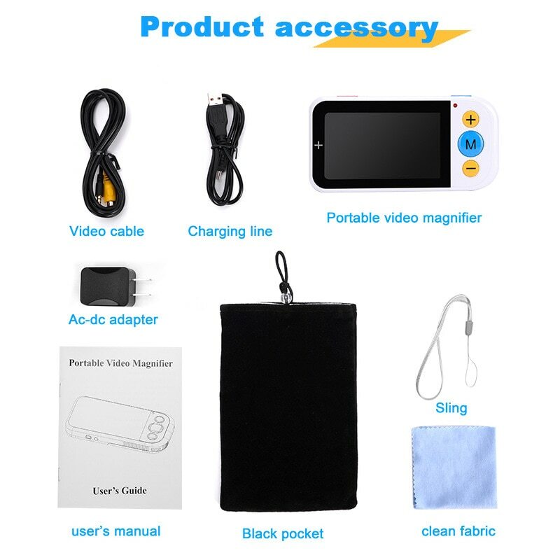 4.3 Inch Handheld Electronic Magnifying Glass Visual Aid Low Vision HD Magnifier
