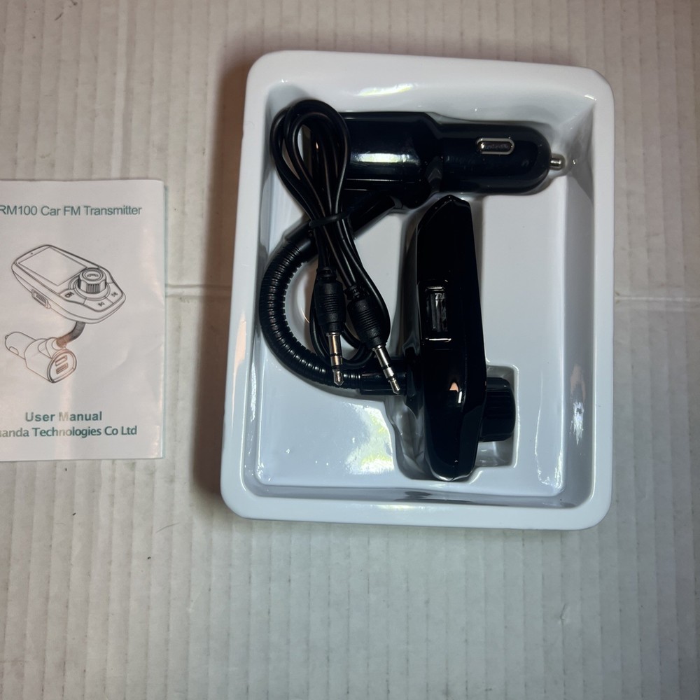 New Bluetooth RM100 Multifunction Wireless Car FM Transmitter Kit- Black