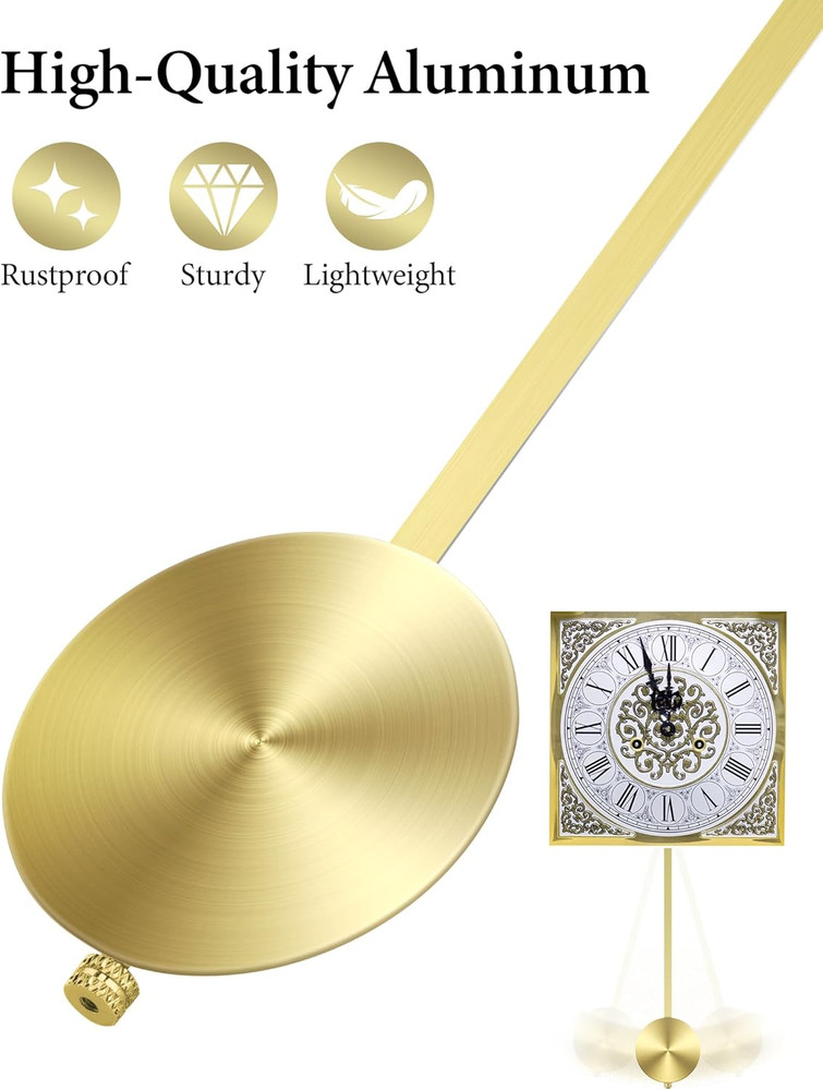 Quartz Wall Clock Pendulum Replacement - Aluminum Traditional Mechanical