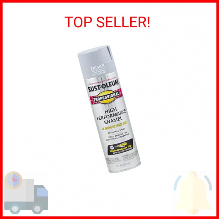 Professional Primer Spray, 15 oz, Flat Gray - Durable Rust Protection
