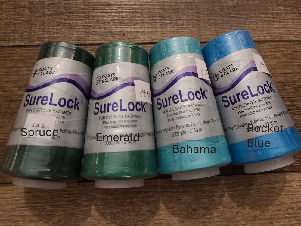 Coats Clark Surelock Serger Overlocking Polyester Thread 3000 yds You Pick Lot