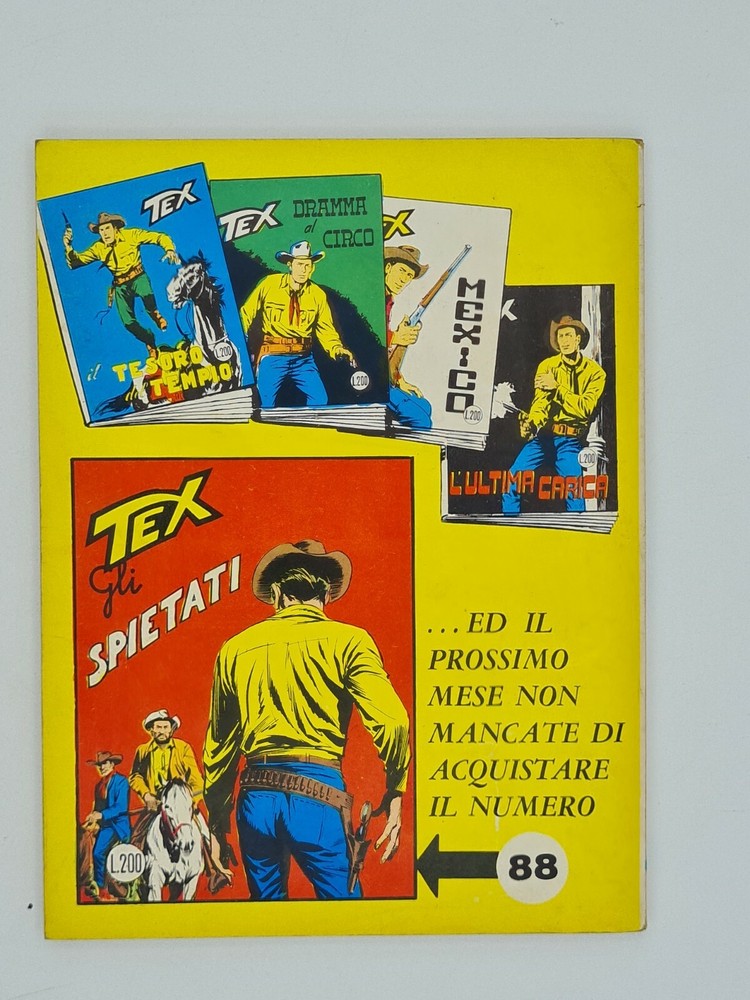 TEX BONELLI EDITION COMIC BOOK NUMBER 87 ORIGINAL FIRST EDITION