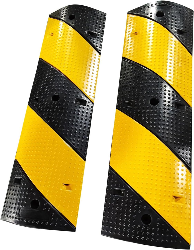 Durable Rubber Speed Bumps 2-Pack - 25K Lb Traffic Control Solution
