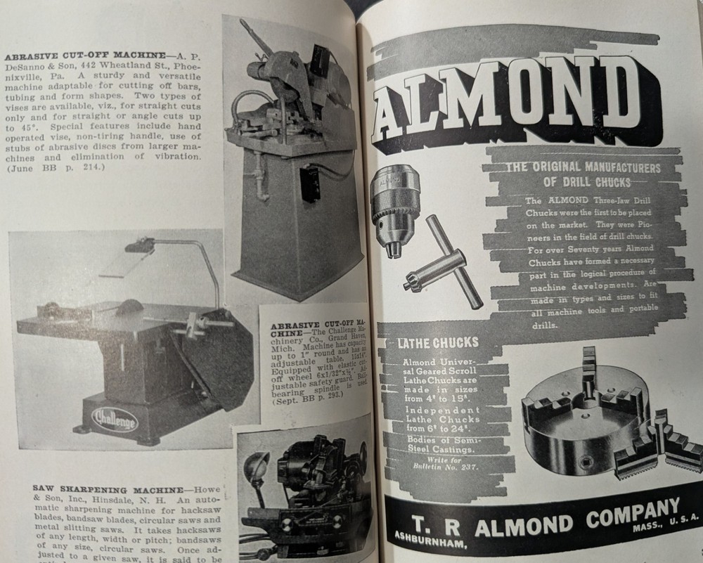 ***VINTAGE JANUARY 1943 MACHINE TOOL BLUE BOOK CATALOG***