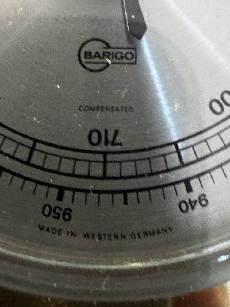 BARIGO Western Germany Compensated Brass Barometer 6” Working