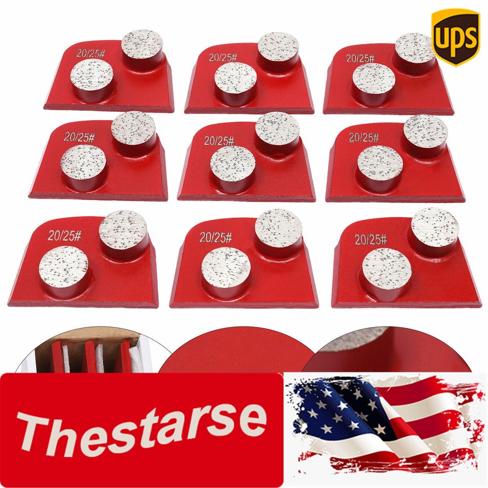 9 Pack Diamond Grinding Segments Medium Bond 20/25 Grit Durable for Concrete