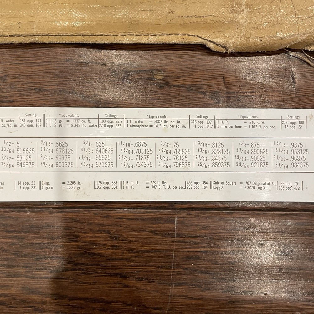ACU MATH NO 500 SLIDE RULE WITH SHEATH ENGINEERING RULER VTG