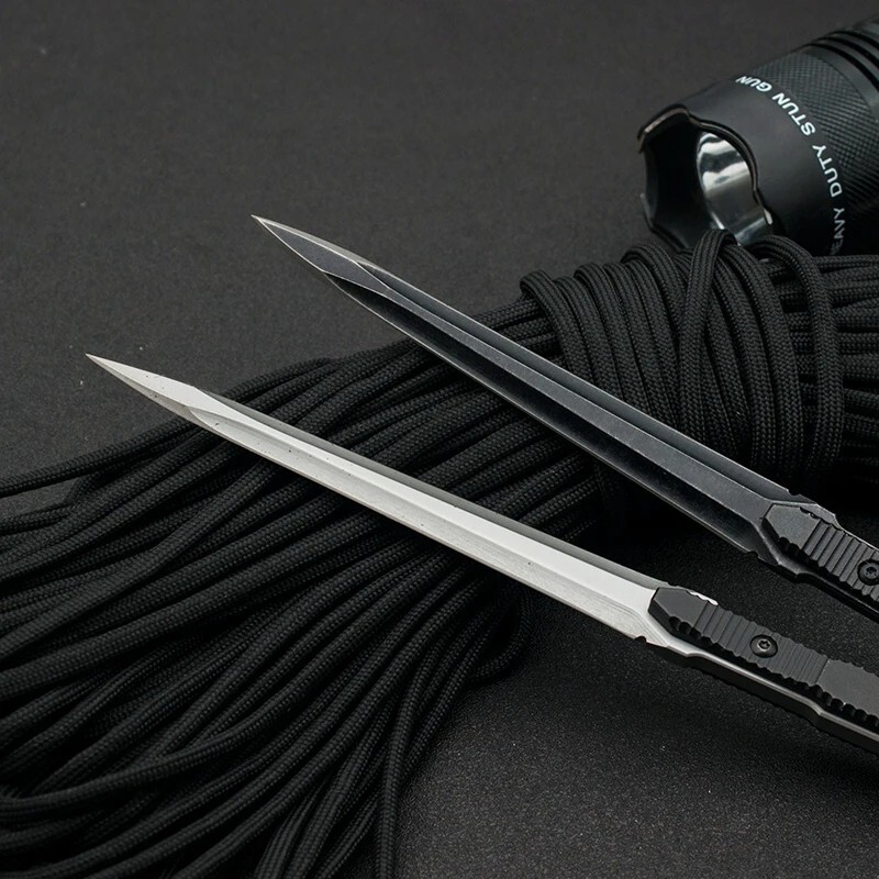 Needlepoint DoubleEdge 440C Fixed Blade Aluminum Handle Tactics Dagger Knife
