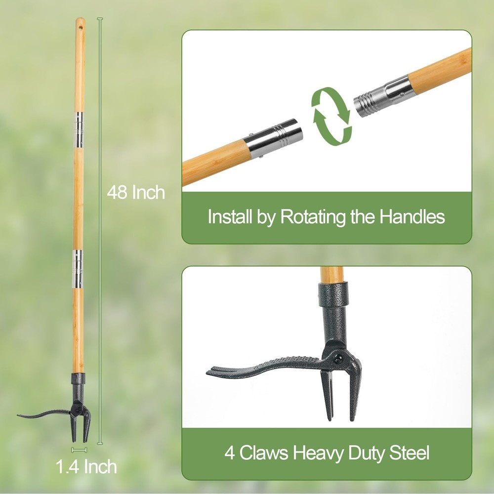 Weed Puller Tool, Stand Up Remover Gardening Hand Weeding Tool...