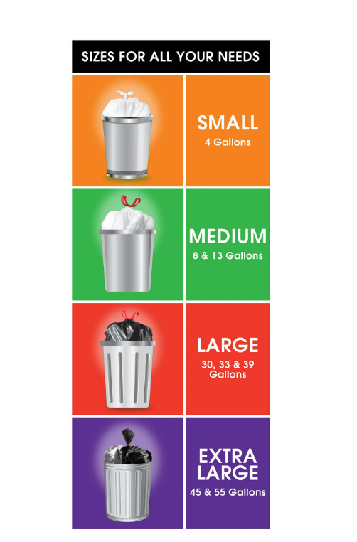 13 Gallon Tall Kitchen Trash Bags Drawstring Unscented 40 Count