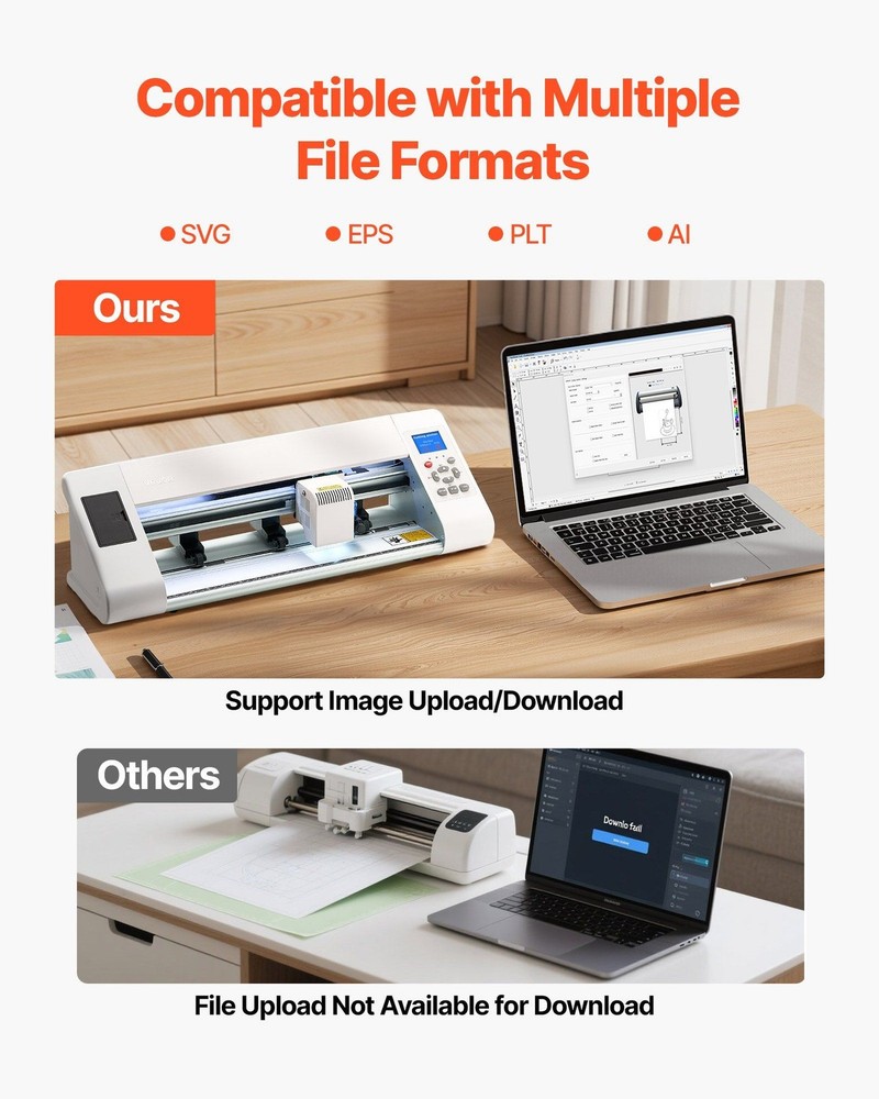 Vinyl Cutter with Auto Edge Detection & Adjustable Rollers 24in Max Width