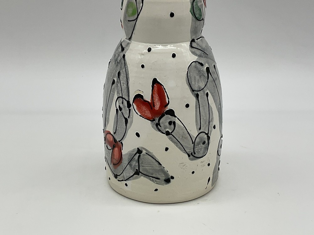 Robot mug or pitcher hand thrown and hand painted