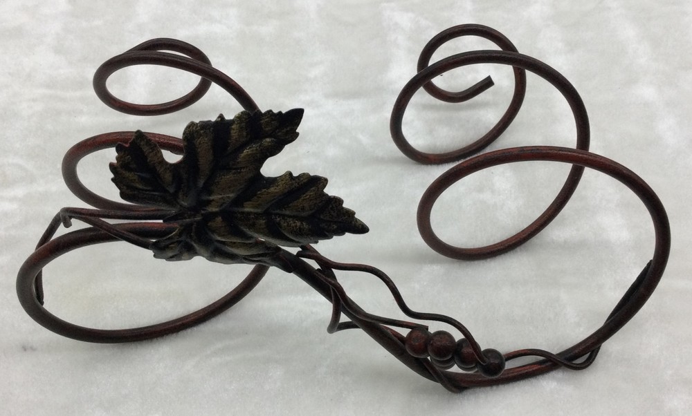 Wine Bottle Holder, Leaf And Grapes Design, Holds Two Bottles