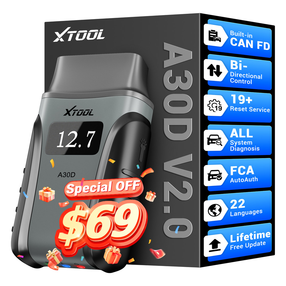 🔥XTOOL A30D V2.0 Diagnostic Tool OBD2 Scanner All System 19+Resets Code Reader