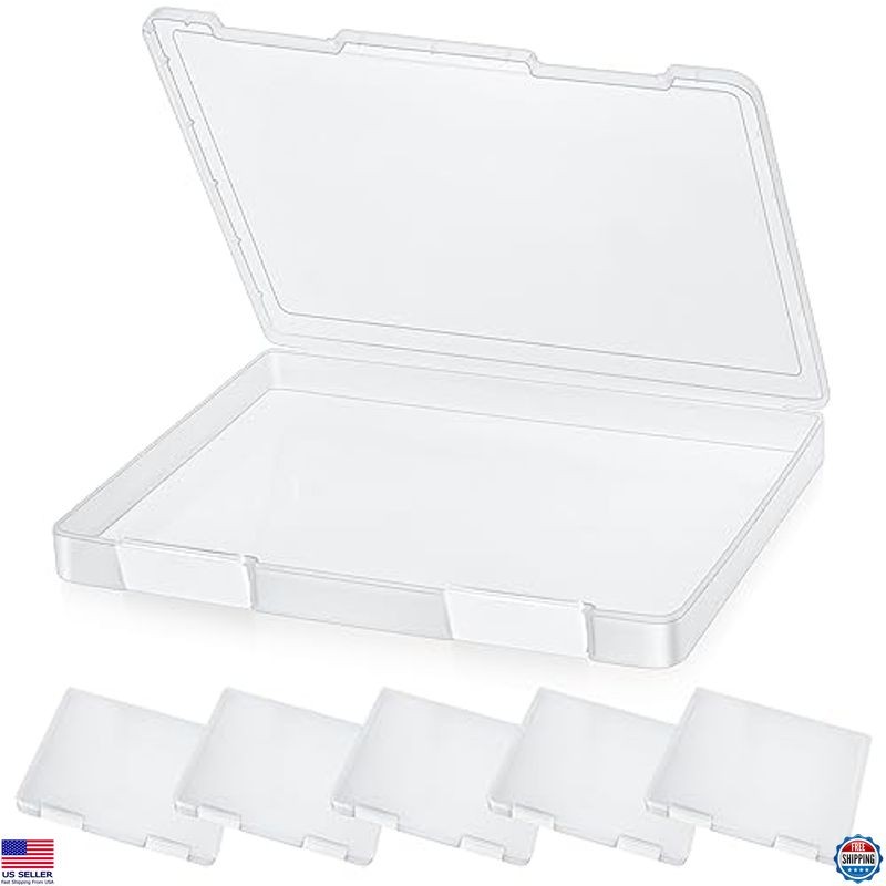 PerKoop 6-Pack Clear A4 Document Storage Boxes - Durable Plastic File Holders