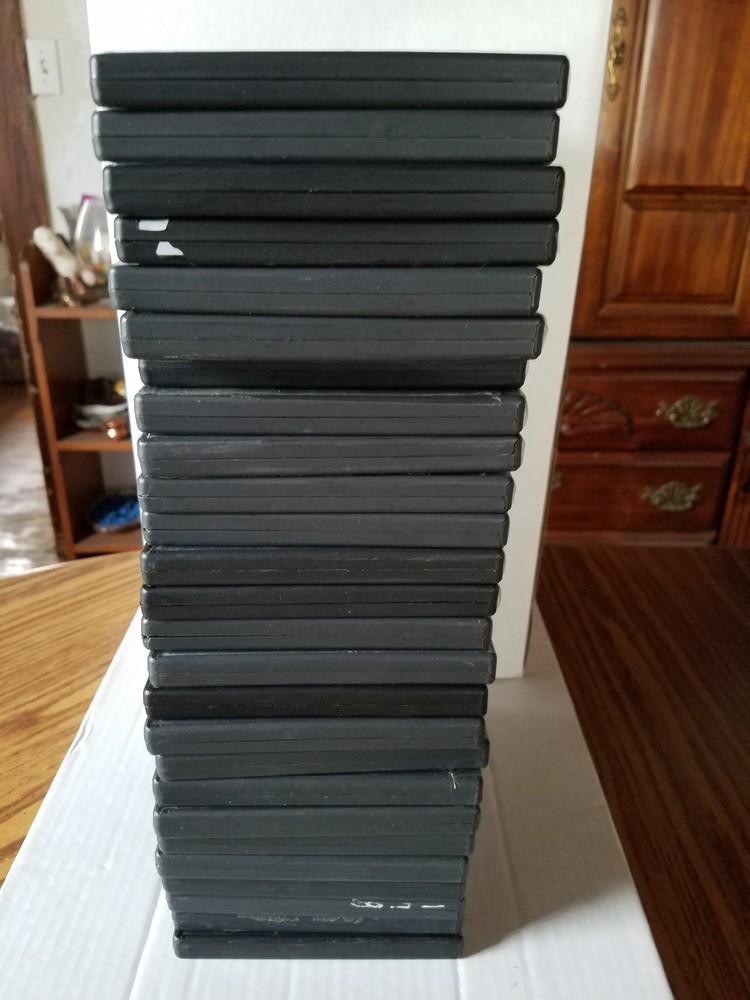26 USED EMPTY BLACK DVD Cases