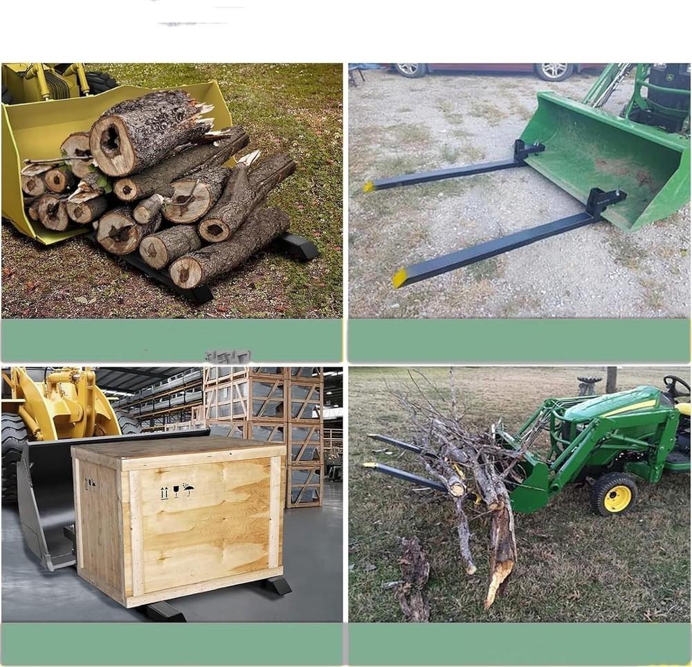 43" Clamp on Pallet Forks, 2000lbs Heavy Duty Quick Attach Bucket Fork