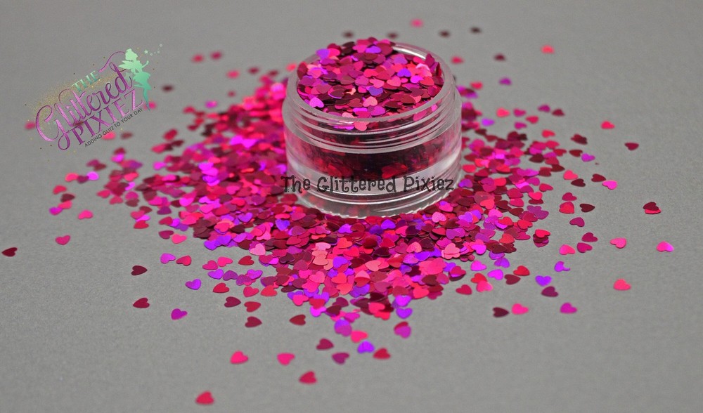 DIVINE MISS RASPBERRY HEART shape Glitter- Pixie Shapes