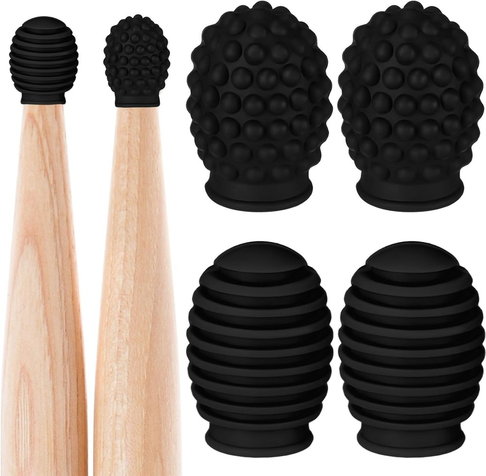 Stretchable Silicone Drumstick Tips - 4 Pack for Perfected Percussion Skills