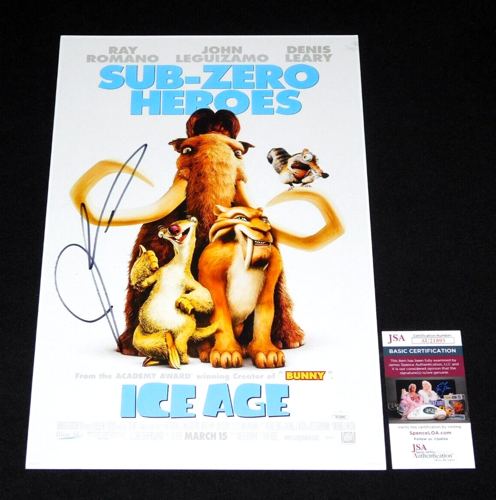 JOHN LEGUIZAMO "SID" SIGNED ICE AGE MOVIE POSTER JSA COA!!!