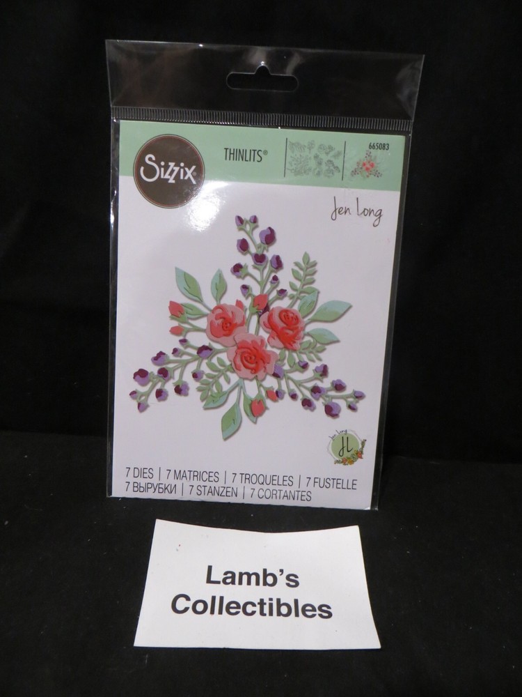 Sizzix Thinlits Floral Layers #2 by Jen Long 7 dies Ellison Scrapbooking 665083
