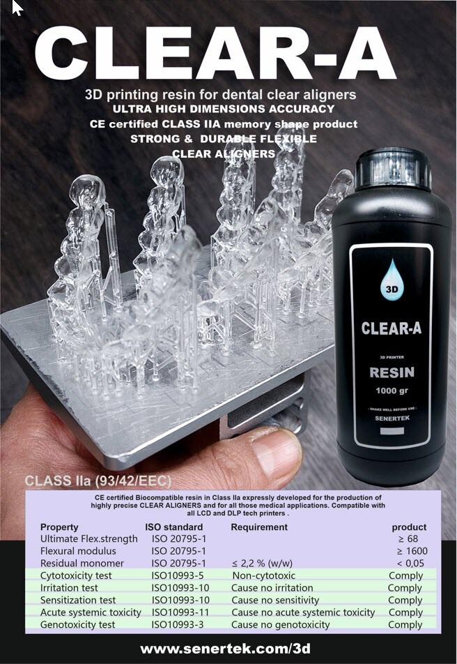 DLP SLA LCD 3d printer CLEAR ALIGNER resin