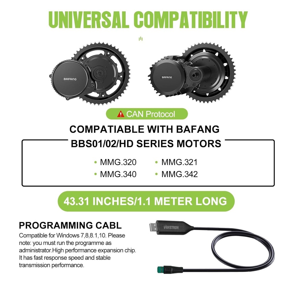 Ebike CAN USB Programming Cables for Bafang CAN Protocol BBS BBSHD Mid Motor US