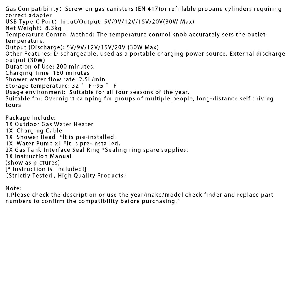 Portable Water Heater For RV Camping 7800mAh 3.3h Rechargeable Camping Cleaning