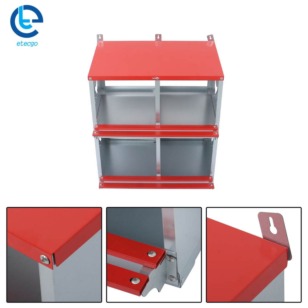 Chicken Nesting Boxes 4 Hole Metal Chicken Egg Laying Box Rollout Egg Collection