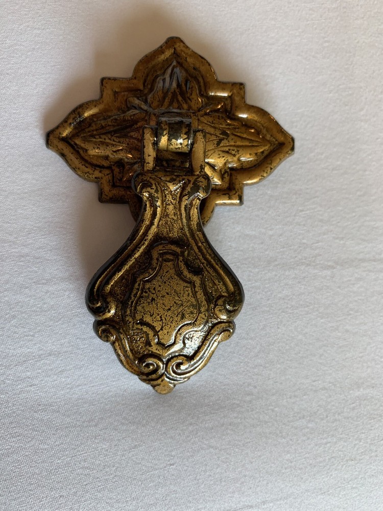 Brass 1920-30’s ART DECO Antique Hardware Pendant Teardrop Drawer Pull