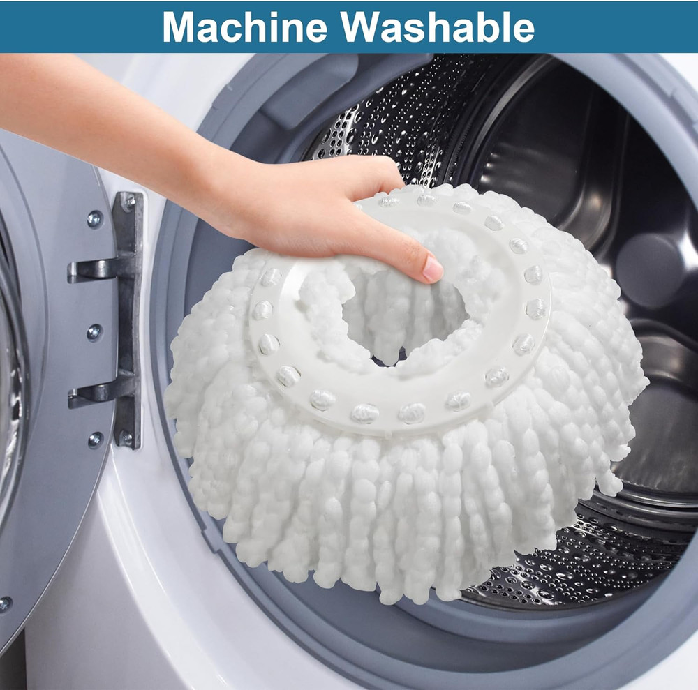 6 Pack Mop Heads Replacements, Compatible with Funclean Spin Mop & Mop Bucke...
