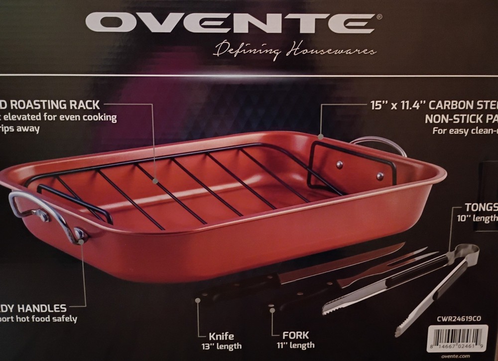 NIB OVENTE ROASTING PAN INCLUDING UTENSILS
