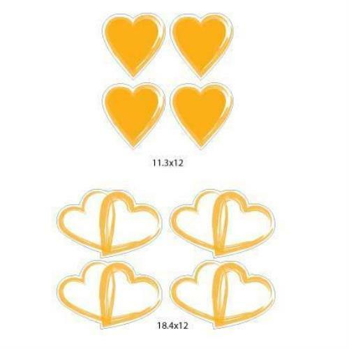 Gold Heart Pathway Decorations 8 piece set