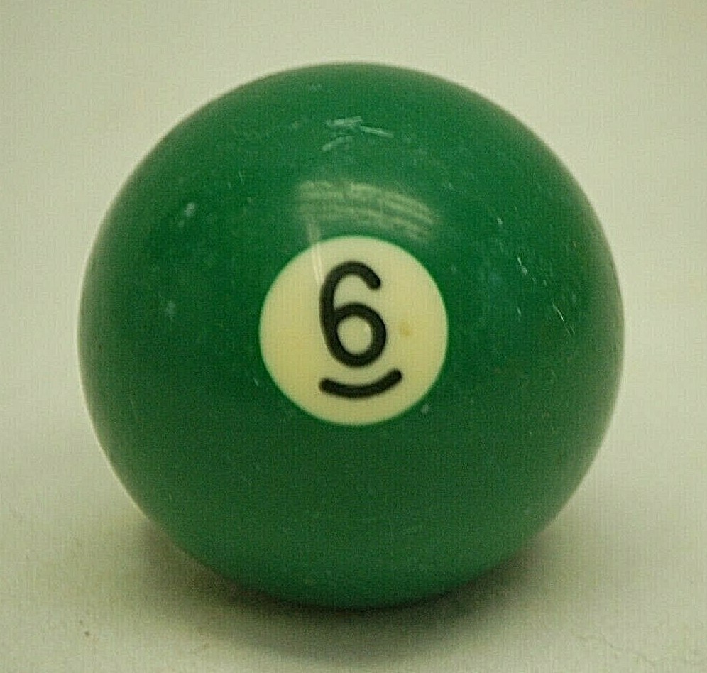 Pool Table Billiard Ball #6 Solid Green Vintage Replacement Piece