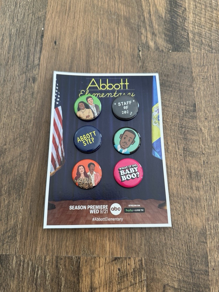 Abbott Elementary Pin Set SDCC Exclusive Buttons