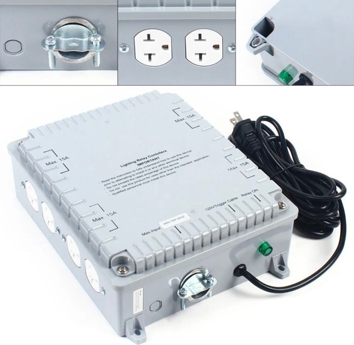 Adini 8000W 8-Light Relay Controller with Trigger Cord for Hydroponics Indoor