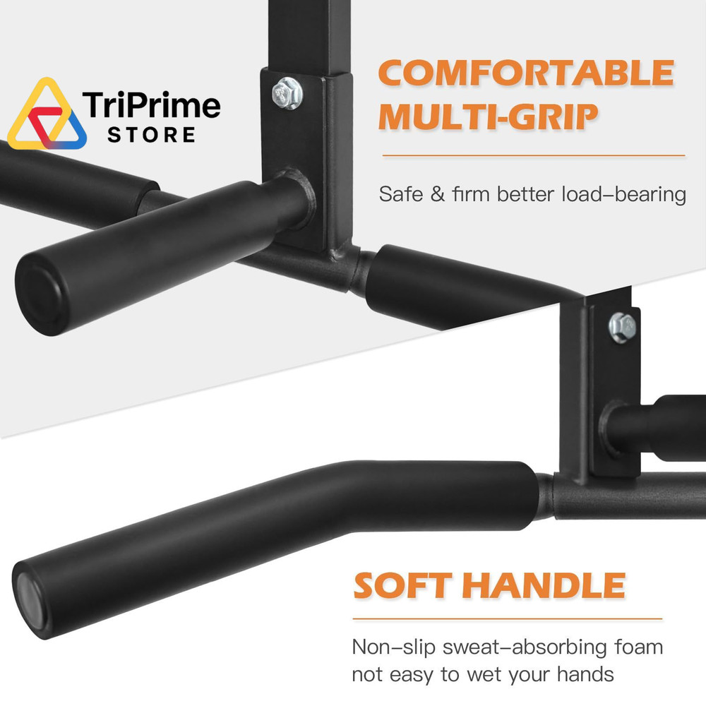 ATENTO Joist Mount Pull Up Bar, Multi-Handle Ceiling Chin Black