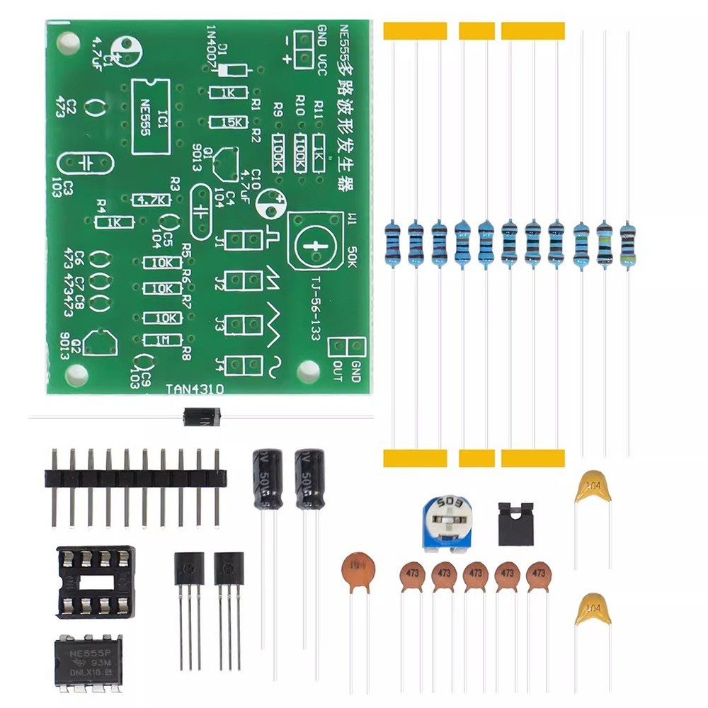 DIY Electronics NE555 Waveform Generator Kit with Compact PCB Board Design
