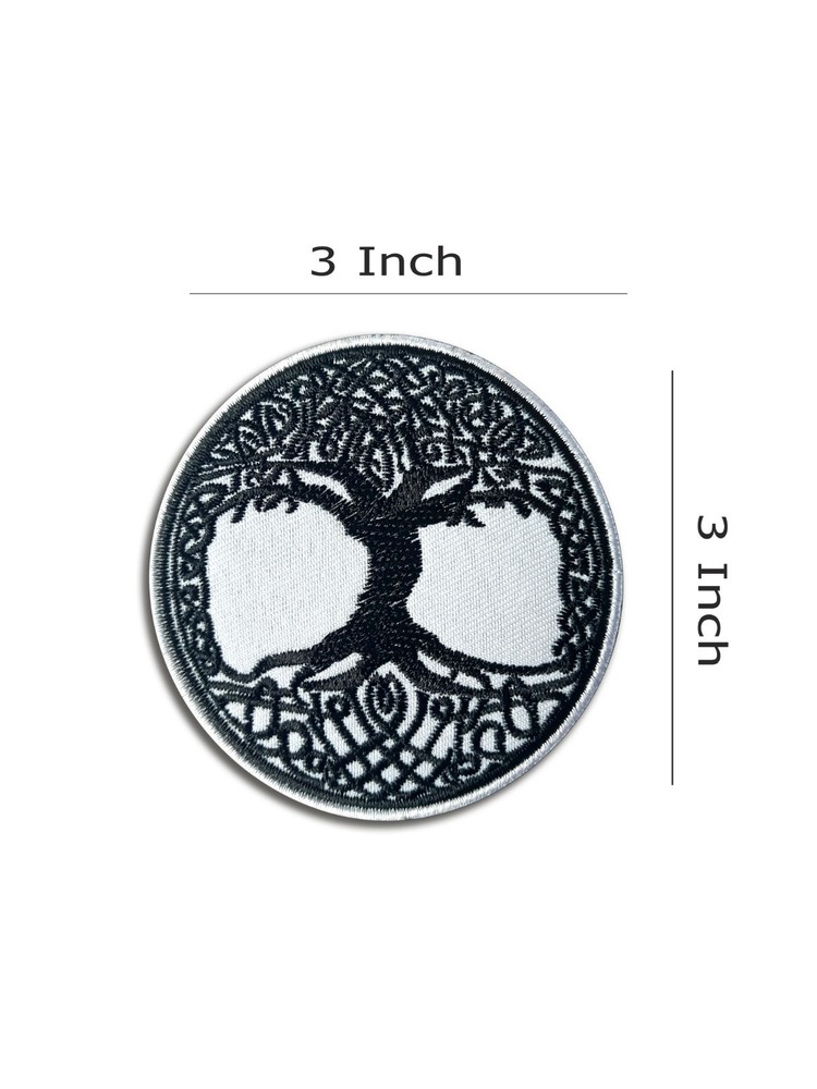 Tree of Life - Black - Embroidered Patch 3" - Hook and Loop - Tactical Patch