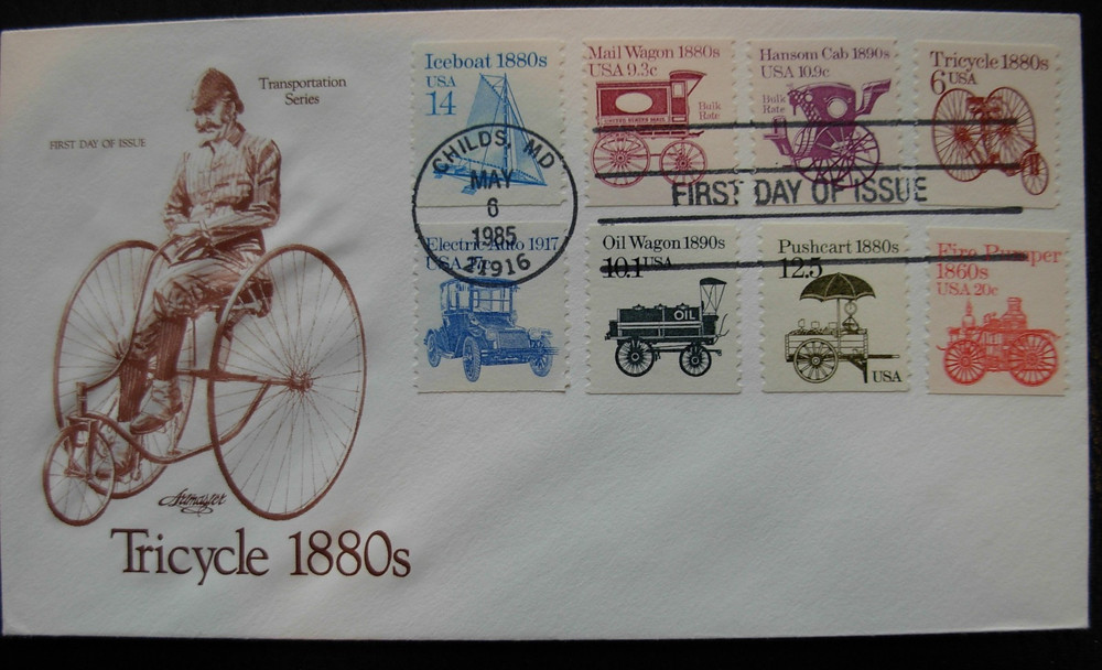 1226 6c Tricycle Transportation Coils FDC