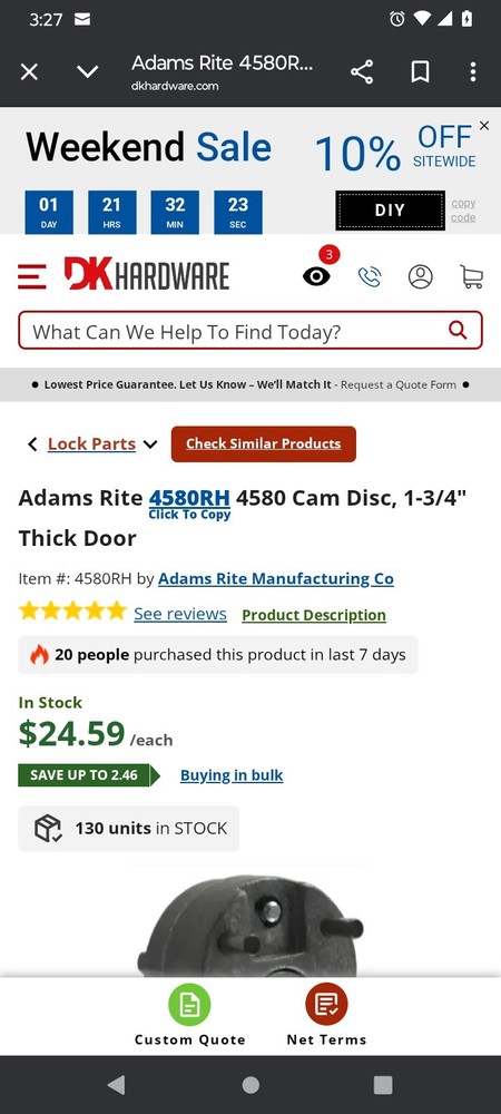 2Pc. ADAMS RITE Cam Disks NOS. 2 Pc.
