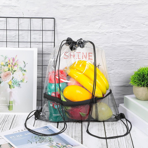 Riakrum 20 Pack Clear Drawstring Bags Bulk Stadium Approved Drawstring...