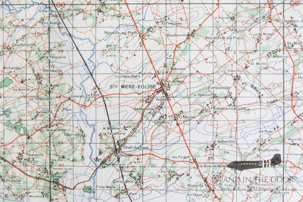 WW2 Normandy map D-Day map 6 La Haye Du Puits