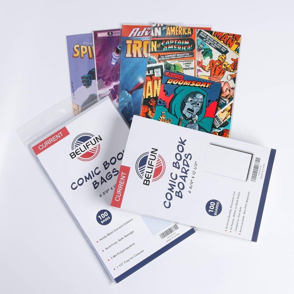 100ct Current Comic - Reusable Boards, Bags 1 1/2" Flap, Clear Protector